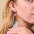 Lavande | Argent sterling 925 | Boucles d'oreilles créoles en forme de galets de verre de sirène